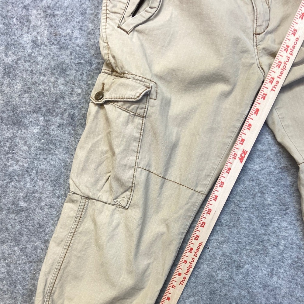 Polo Jeans Co Ralph Lauren Cargo Pants Womens 10 Tan Excellent Ripstop Cropped - Picture 9 of 10